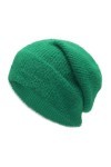 ZLYC Bonnet dhiver souple en tricot côtelé chaud pour homme et femme, Vert uni, taille unique