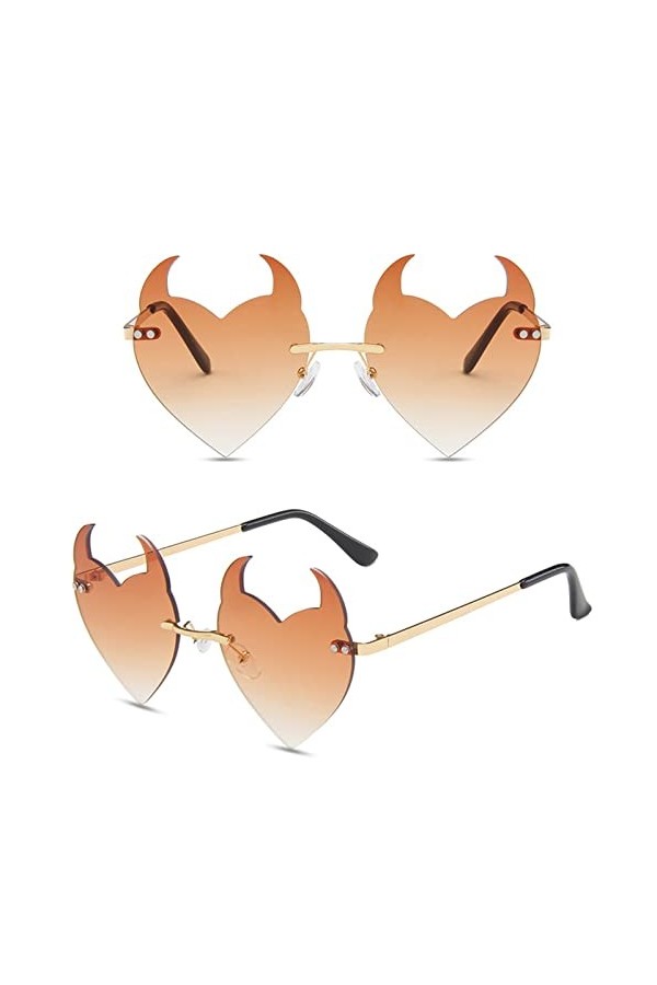 Lunettes de soleil tendance surdimensionnées pour femme - Lunettes de soleil sans monture - Lunettes de soleil UV - Lunettes 