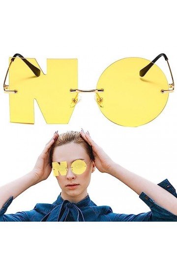 Ohicki soleil Lettre NO | Lunettes fantaisie Lettre No – Lunettes fantaisie 2023 sans monture Anti-UV Vision confortable pour