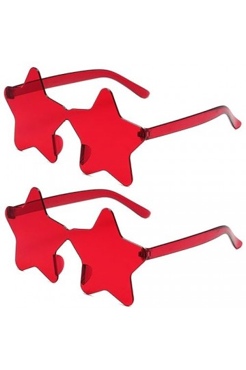 SECALIFE Lot de 2 paires de lunettes de soleil surdimensionnées en forme détoile multicolores sans monture pour femme, viole