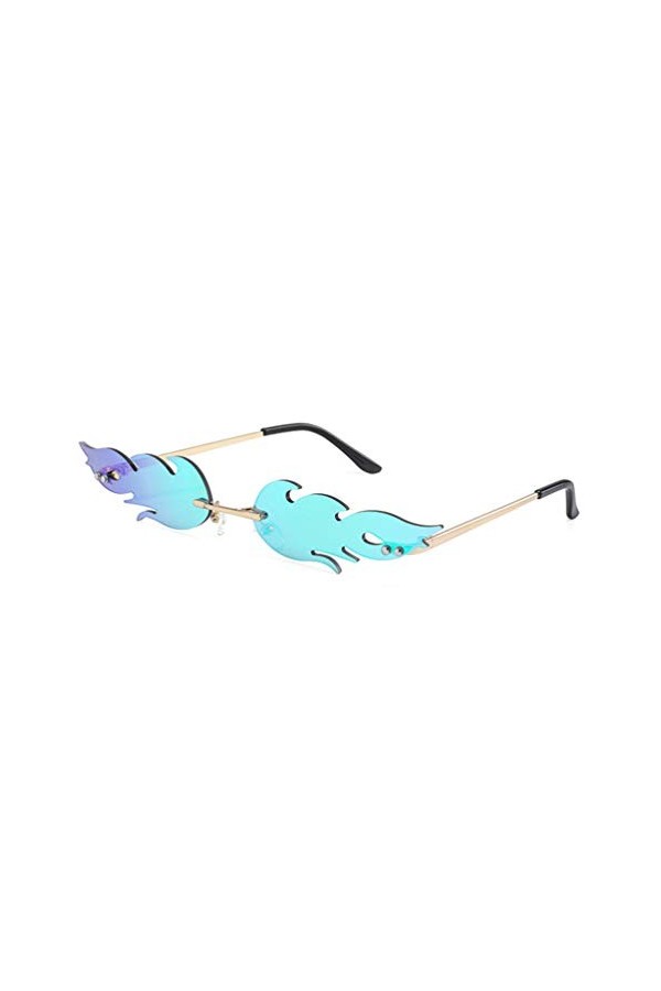 NUOBESTY Lunettes de soleil à flamme de feu 1 pièce 16 x 14 x 2. 7 cm Lunettes de soleil sans monture pour femmes et hommes L