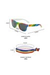 TAFACE 4pcs Rainbow Sunglasses, 4pcs Rainbow Wristband, Rainbow Glasses, Gay Pride Rainbow Style Lunettes De Soleil, Lunettes