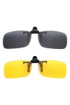 BOZEVON 2 Paires de Lunettes Clip sur - Flip Up lunettes de soleil Lunettes de Vision Nocturne Polarisé UV400 Anti-éblouissem