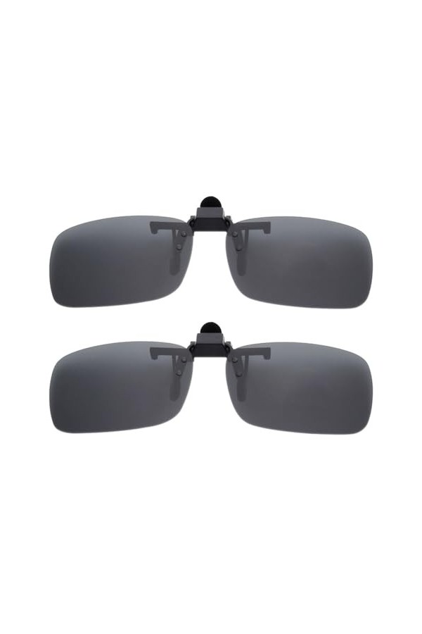BOZEVON 2 Paires de Lunettes Clip sur - Flip Up lunettes de soleil Lunettes de Vision Nocturne Polarisé UV400 Anti-éblouissem