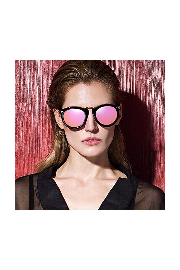 ATTCL Fashion Polarisées Lunettes de soleil femmes Noir-Rose 