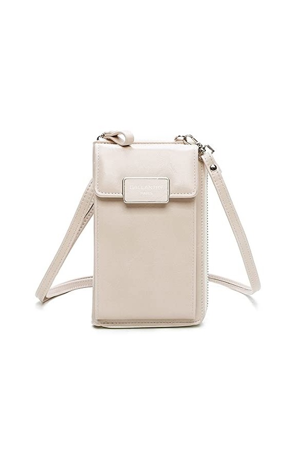 Gallantry - Petit Sac à Bandoulière Femme pour Téléphone Portable - Portefeuille Porte-Monnaie Carte Tout-en-Un - Pochette po