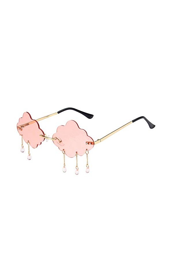 Voberry Nuage de pluie vintage nuage de pluie nuage lunettes de soleil drôles irréguliers lunettes de disco flash gland pour 