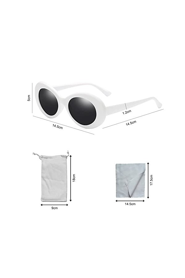 YSDYY 4 lunettes de soleil ovales vintage, lunettes à la mode avec protection UV, convient aux hommes et aux femmes à porter 