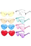 KINBOM 8 Pcs Lunettes de Soleil en Forme de Coeur, Élégantes Transparentes Lunettes de Soleil Sans Monture pour Adulte Femmes