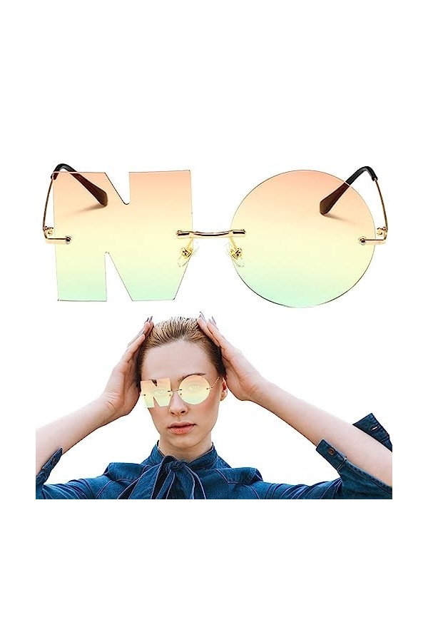 soleil tendance pour femme | soleil en forme lettre, vision confortable sans monture dété anti-UV 2023 lettre sans lunettes 