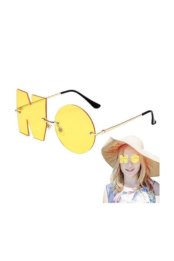 soleil tendance pour femme | soleil en forme lettre, vision confortable sans monture dété anti-UV 2023 lettre sans lunettes 