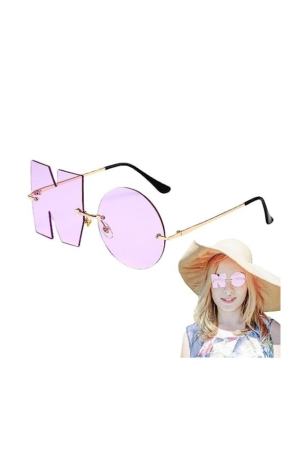 soleil tendance pour femme | soleil en forme lettre, vision confortable sans monture dété anti-UV 2023 lettre sans lunettes 