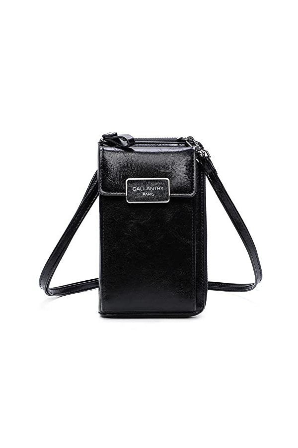 Gallantry - Petit Sac à Bandoulière Femme pour Téléphone Portable - Portefeuille Porte-Monnaie Carte Tout-en-Un - Pochette po