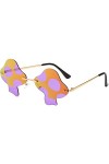 Lunettes de Soleil en Forme de Champignon Lunettes de Soleil irrégulières sans Jantes Lunettes Vintage Rave Lunettes pour Fem