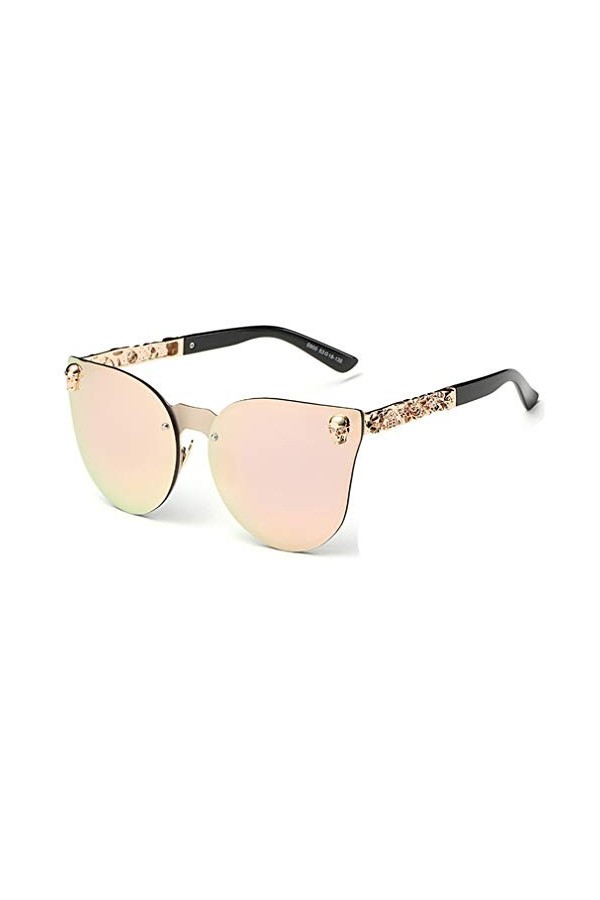 JiXuan Hot Men Crâne Femmes Cat Eye Lunettes De Soleil Vintage Surdimensionné Sans Miroir Cateye Eyewear