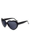 Futihing Lunettes de soleil rétro en forme de cœur pour bar, boîte de nuit, effet 3D diffraction - Jaune - jaune,