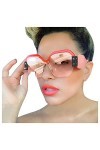 Lunettes de soleil femmes noires sexy sans monture lunettes de soleil surdimensionnées femmes vintage rouge rose lunettes de 