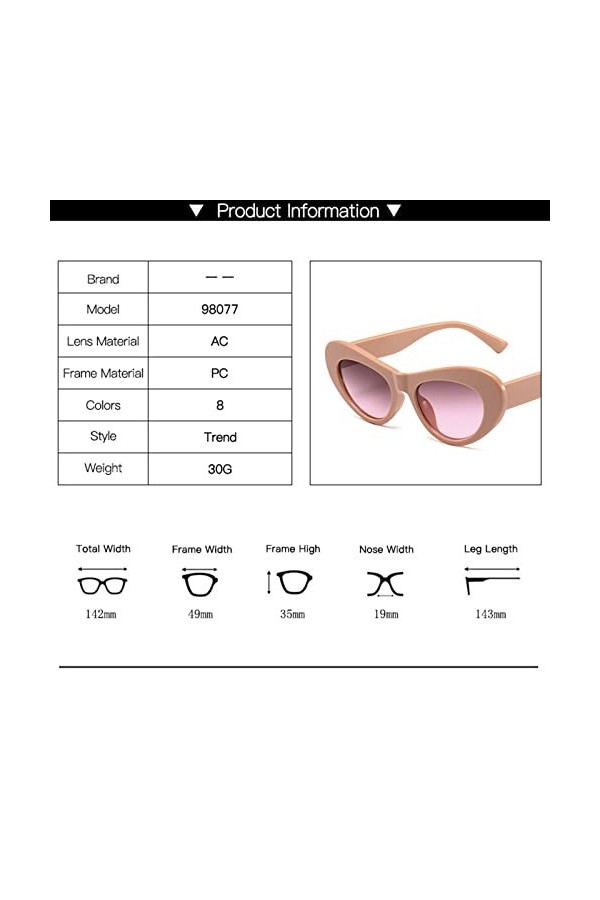 Dorjuli Lunettes de soleil polarisées rétro pour femme - Lunettes de soleil sans monture - Lunettes de soleil dété UV - Lune