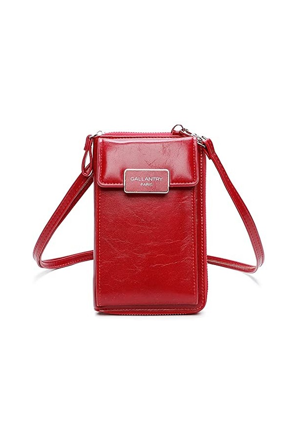 Gallantry - Petit Sac à Bandoulière Femme pour Téléphone Portable - Portefeuille Porte-Monnaie Carte Tout-en-Un - Pochette po