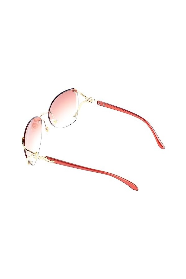 LJCM Lunettes de Soleil pour Femme, Lunettes de Soleil de Couleur dégradé Marron foncé, Design Ergonomique Anti-déformation p