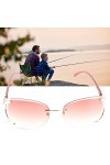 LJCM Lunettes de Soleil pour Femme, Lunettes de Soleil de Couleur dégradé Marron foncé, Design Ergonomique Anti-déformation p