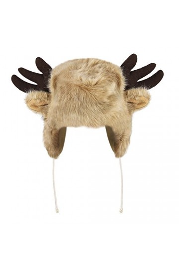 YJZQ Bonnet Cache-Oreilles Chapka Unisexe Forme Andouiller Chapeau Protection Tête Taureau Cagoule Trappeur Chaud Noël Casque