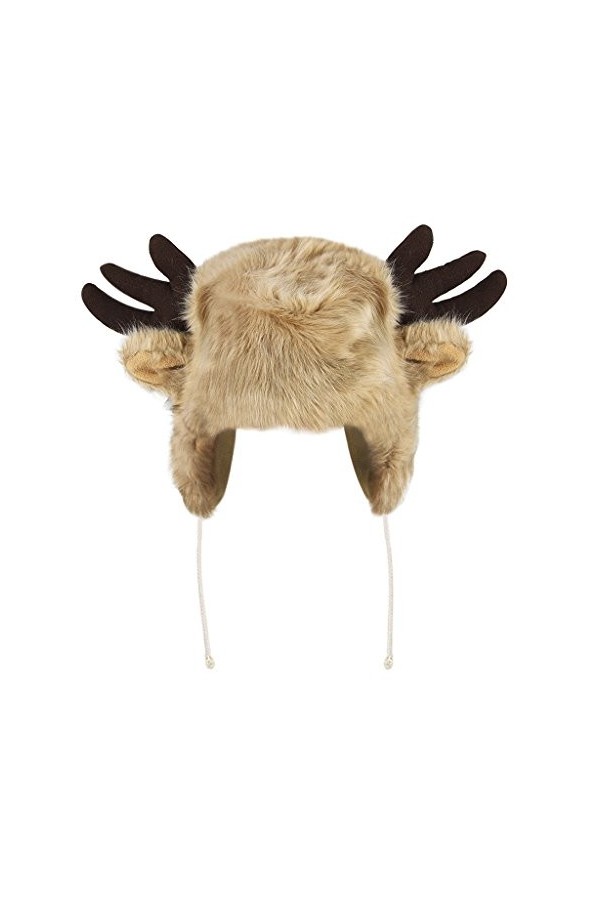 YJZQ Bonnet Cache-Oreilles Chapka Unisexe Forme Andouiller Chapeau Protection Tête Taureau Cagoule Trappeur Chaud Noël Casque