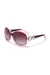 Qixuan Femme Grande Lunette de Soleil Polarisées avec Étui QIXU Retro Ovale Oversized Verre Réfléchissantes UV400 Protection 