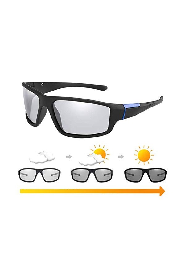 TiSkying Lunettes de soleil photochromiques - Protection UV400 - Pour homme et femme - Lunettes de soleil de sport pour le cy