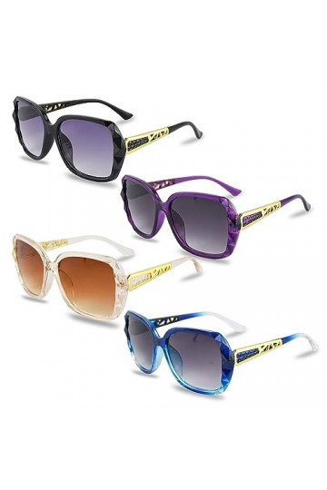 Kikuo 4 pièces Lunettes de soleil pour Femmes, Mode et élégantes grandes lunettes de soleil, Lunettes de soleil Carré Composi
