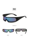 YAMEIZE Mode Wraparound Y2K Cycling Lunettes de Soleil - pour Femmes Hommes UV400 Production Sport Mode Ovale Wrap Around Lun
