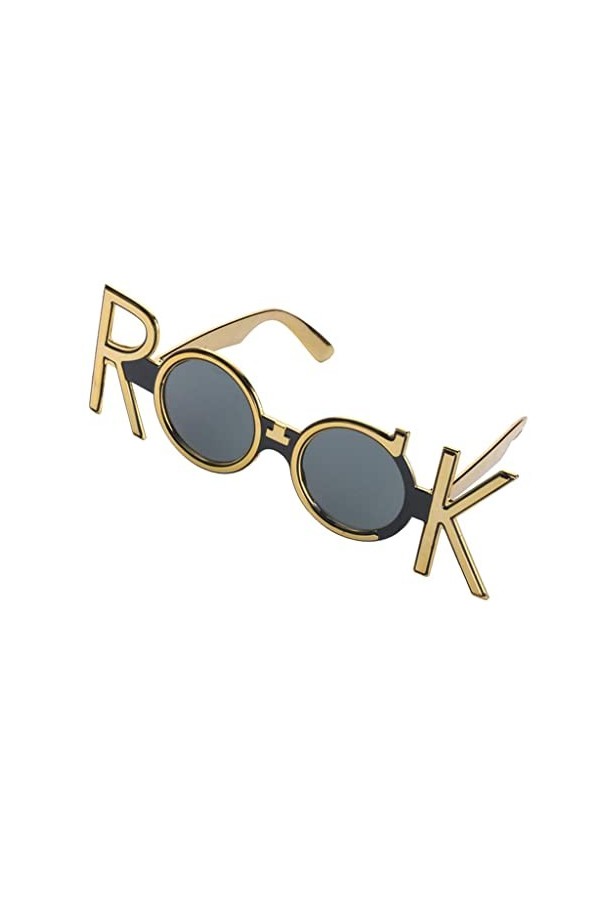 harayaa Nouveauté Or ROCK Lunettes de Soleil sous forme de Lunettes de Drôle