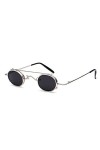 JiXuan Petit Rond Lunettes De Soleil Steampunk Hommes Femmes Retro Metal Clip sur Lunettes De Soleil Steamrunk Lunettes Vinta