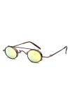 JiXuan Petit Rond Lunettes De Soleil Steampunk Hommes Femmes Retro Metal Clip sur Lunettes De Soleil Steamrunk Lunettes Vinta