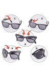 EUROtops Lunettes de soleil pliables, protection solaire pratique, compactes, protection UV, cadre robuste, avec étui en cuir