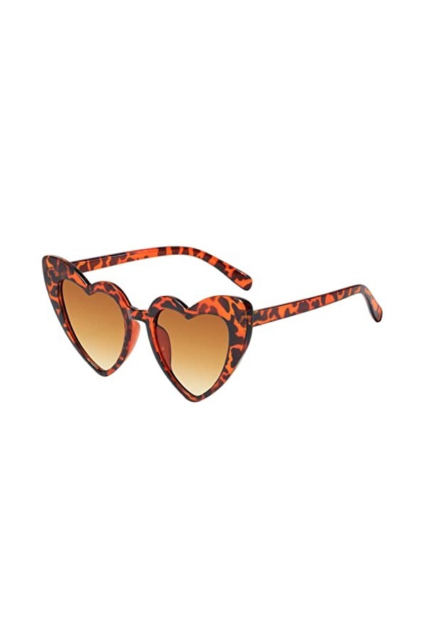 Lunettes de soleil en forme de cœur pour femme - Style rétro - En forme de cœur - Avec monture - Pour la plage, les fêtes - P