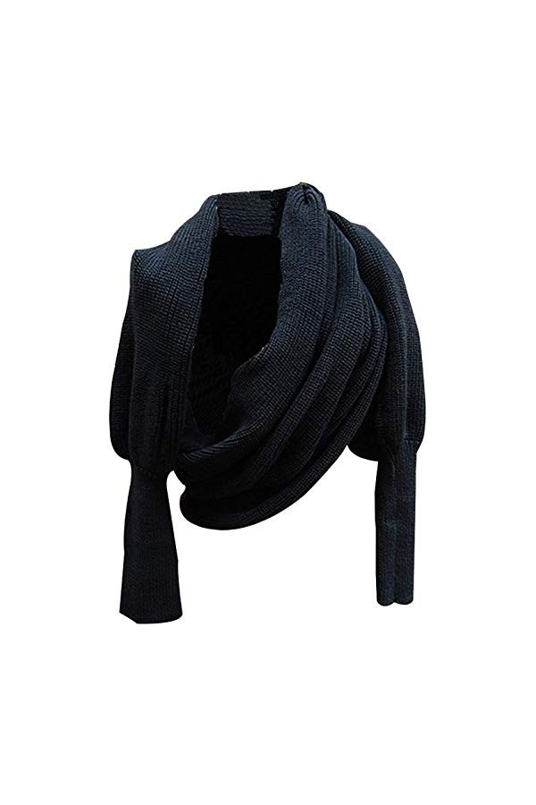 Asudaro Femmes Hommes Hiver Chaud Tricoté Cape Foulards Cape de Châle Pashmina Écharpes Wrap Couleur Unie la Laine Pull à Man