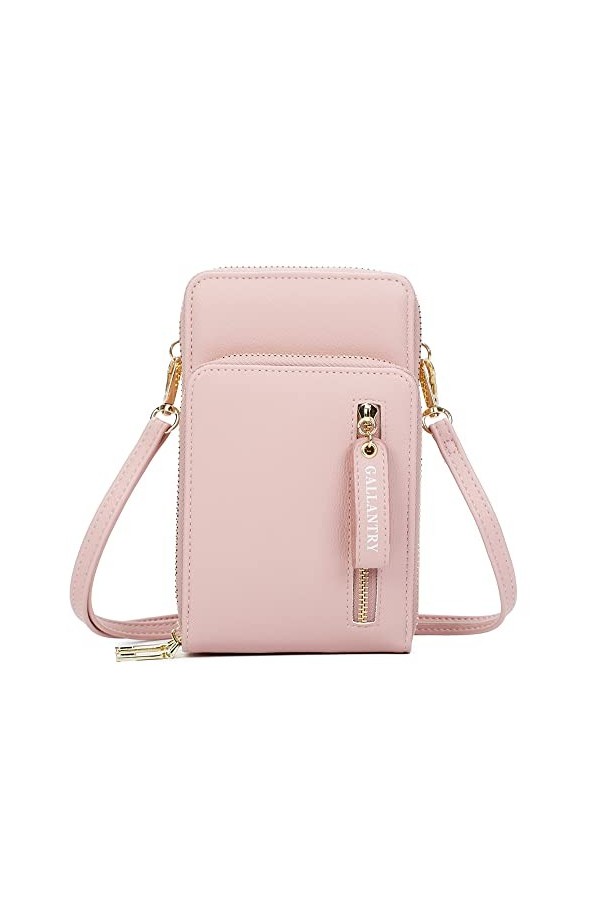 Gallantry - Sac Pochette Bandoulière Femme pour Smartphone - Petit Sacoche Zippé 6.7 Pouces Iphone 13 14 Pro Max - Multifonct