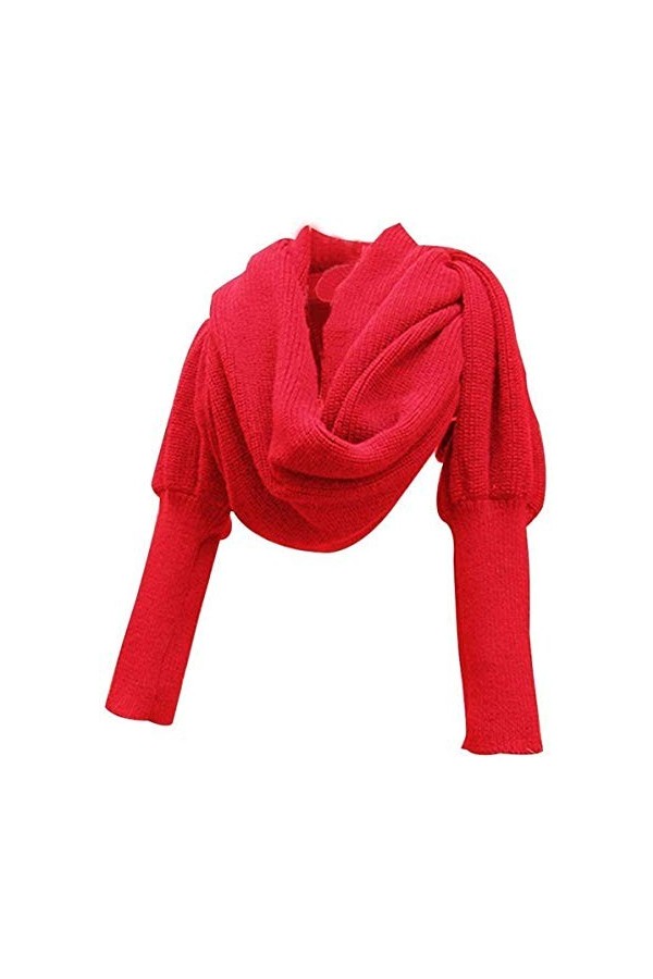 Asudaro Femmes Hommes Hiver Chaud Tricoté Cape Foulards Cape de Châle Pashmina Écharpes Wrap Couleur Unie la Laine Pull à Man