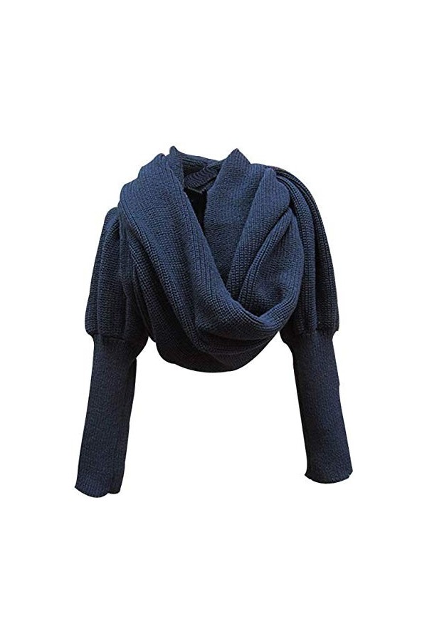Asudaro Femmes Hommes Hiver Chaud Tricoté Cape Foulards Cape de Châle Pashmina Écharpes Wrap Couleur Unie la Laine Pull à Man