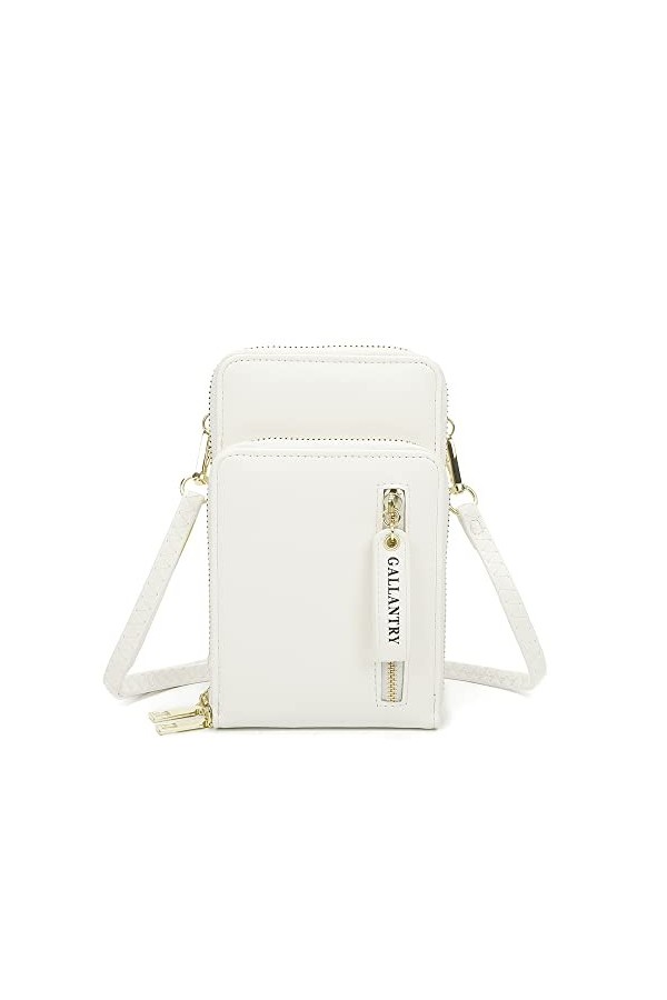 Gallantry - Sac Pochette Bandoulière Femme pour Smartphone - Petit Sacoche Zippé 6.7 Pouces Iphone 13 14 Pro Max - Multifonct