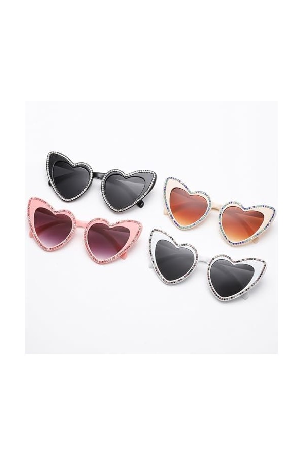 Mumuve Lunettes de soleil à cadre en forme de cœur pour adultes - Pour les carnavals - Prendre des photos - Lunettes de solei