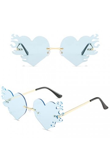 Lunettes de soleil vintage pour femme - En forme de cœur - Lunettes de soleil classiques - Lunettes de soleil sans monture - 