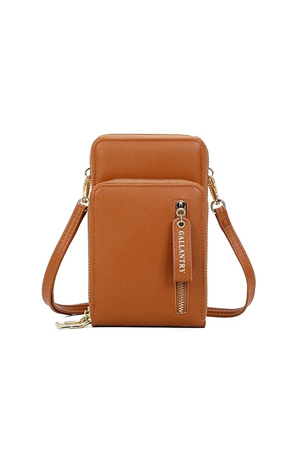 Gallantry - Sac Pochette Bandoulière Femme pour Smartphone - Petit Sacoche Zippé 6.7 Pouces Iphone 13 14 Pro Max - Multifonct