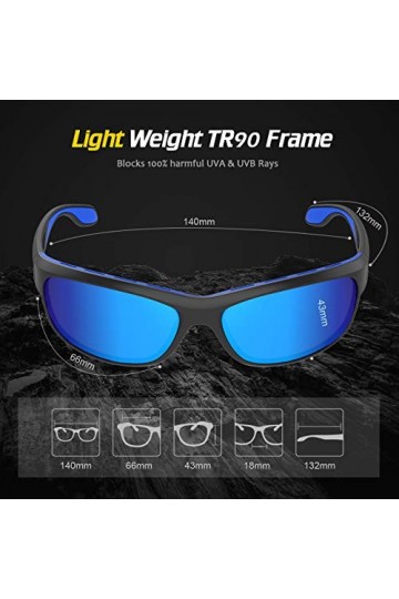 Avoalre® Lunette de Soleil Homme Polarisante Lunettes de Soleil Femme Sports Unisexe Polarized Conduit TR90 Super Léger Prote