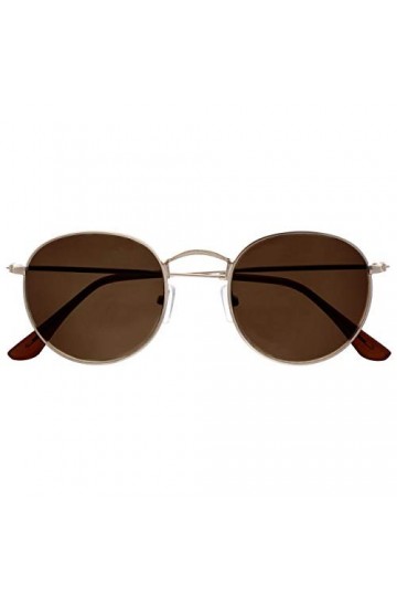 Opulize Sol Classique des années 60 Rétro Rond Mat Or Pointes Brun Foncé Hommes Femmes Lecteurs Soleil UV400 S94-9 +0,00