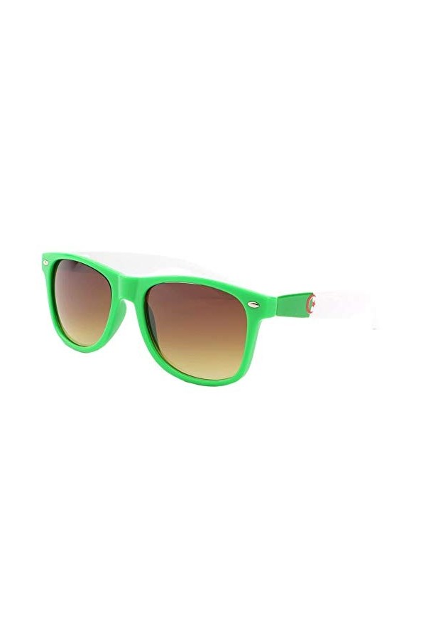 Eye Wear Lunette de soleil Algerie verte, blanche et rouge - Taille: Taille unique - Couleur: Vert - Mixte