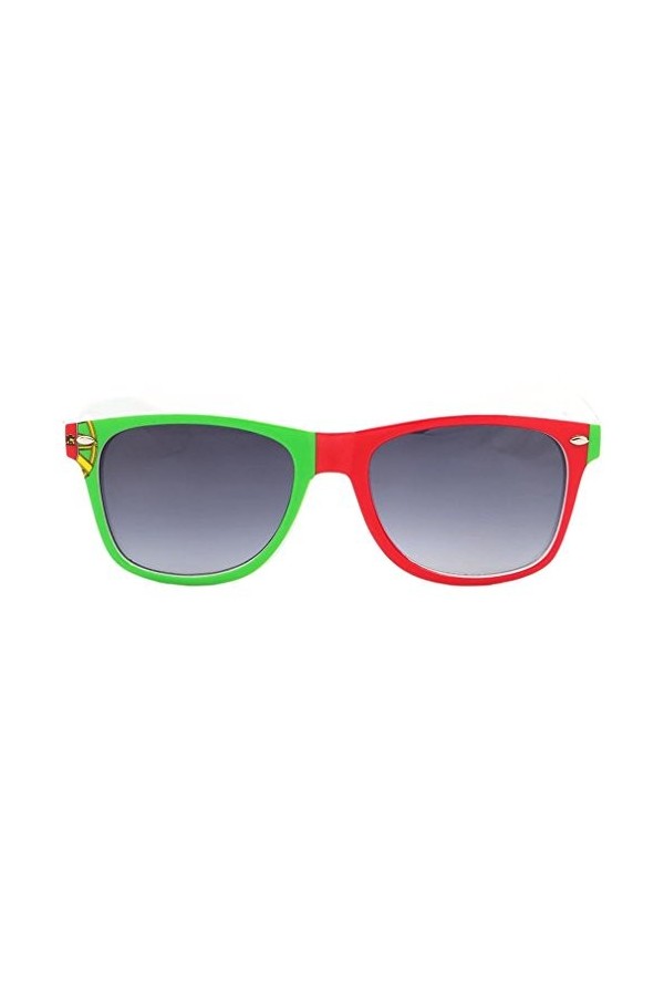 Eye Wear Lunettes de soleil Portugal verte et rouge - Taille: Taille unique - Couleur: Vert - Mixte