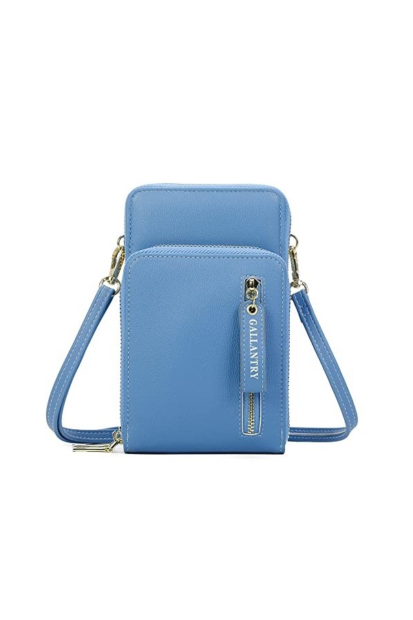 Gallantry - Sac Pochette Bandoulière Femme pour Smartphone - Petit Sacoche Zippé 6.7 Pouces Iphone 13 14 Pro Max - Multifonct