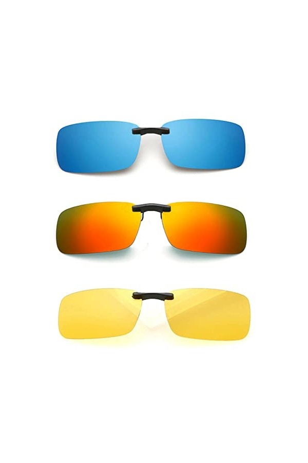 Clip polarisé sur lunettes de soleil sur lunettes de vue, anti-reflet UV400, fonction rabattable pour hommes femmes conduite 